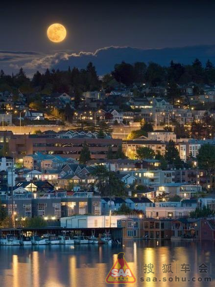 超级月亮之西雅图未眠夜,一个字:漂亮! - 马自达