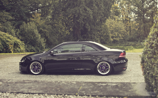 黑色敞篷骑士大众eos低调改装案例